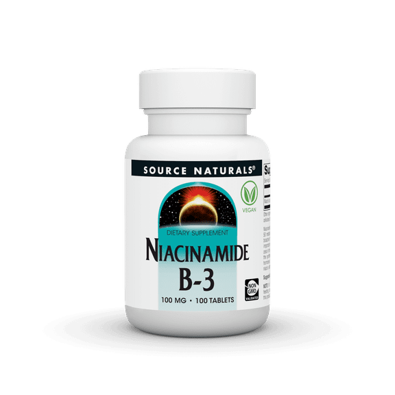 Source Naturals Niacinamide B-3, Dietary Supplement - 100 mg - 100 Tablets