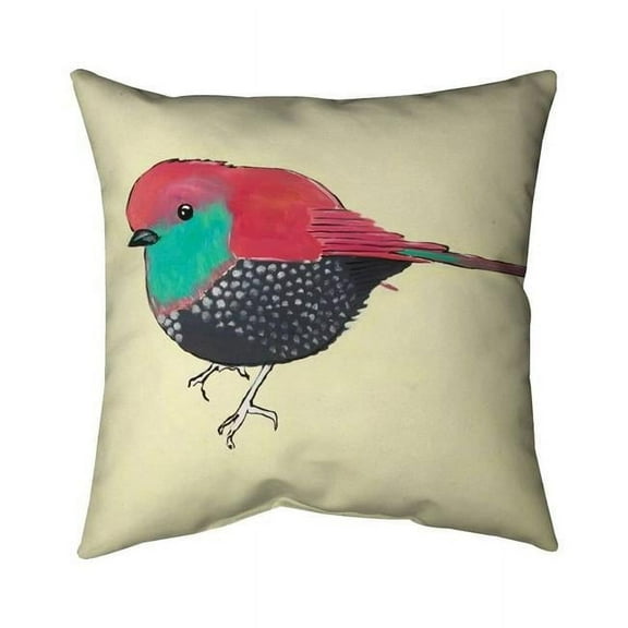 Begin Home Decor 5542-2020-AN362 20 x 20 in. Little Purple Bird Illustration-Double Sided Print Outdoor Pillow Cover