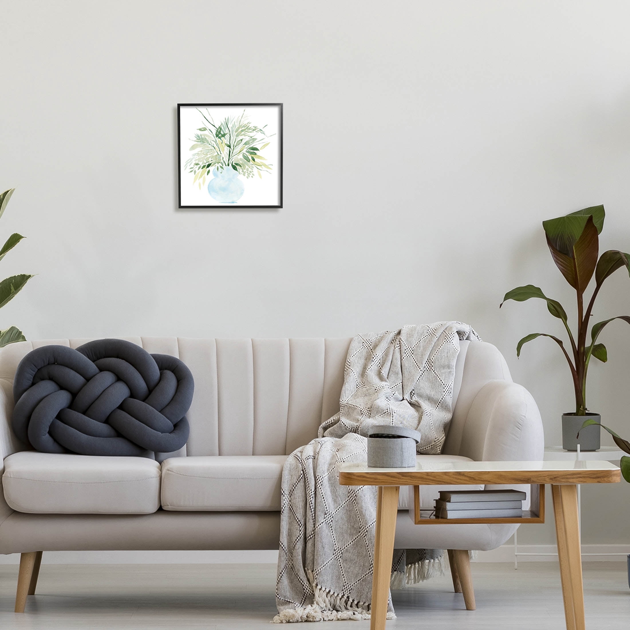 Stupell Industries Delicate Layered Greenery Plants Vase Graphic Art Black Framed Art Print Wall Art, Design by Grace Popp