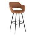 thumbnail image 2 of Margarite Contemporary Barstool in Black Metal and Brown Faux Leather by LumiSource - Set of 2, 2 of 7