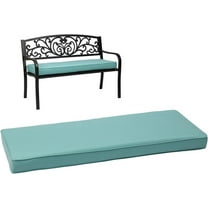 CSPP 46.5'' x 17.7'' x 3'' Patio Bench Cushion, Olefin Fabric Slipcover Sponge Foam, Outdoor Use, Blue