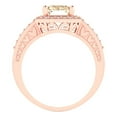thumbnail image 4 of 2.78 ctw with Simulated Diamond Halo Accents Anniversary Ring for Women | Emerald Cut Natural Morganite | Hyperallergenic Solid 18K Rose Gold, 4 of 5