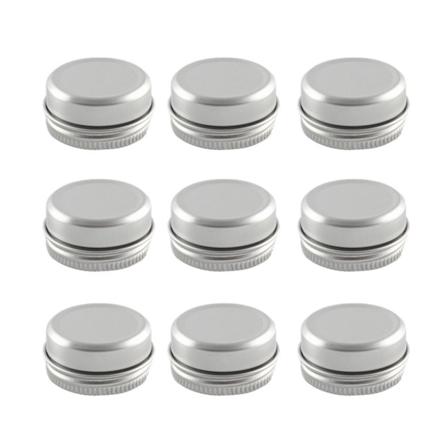 Maytalsory 10pcs Empty Tins Containers Storage Jars Holding Cases Small Balm Nail Art Cosmetic Leakproof Pot Case Container As shown 1Set