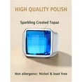 thumbnail image 6 of FindChic Mens Wedding Bands Cocktail Ring Stainless Steel Blue Gemstone Thumb Ring for Him Husband Valentine's Christmas Jewelry Gift Size 7-14（Box）, 6 of 9