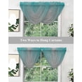 thumbnail image 5 of Waterfall Valances for Windows, Teal Grey Ombre Kitchen Sheer Valance Curtains, Gradient Contemporary Abstract Art Rod Pocket Elegant Swag Valances for Living Room Bedroom, 47.2"x38.5", 1 Panel, 5 of 8