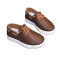 thumbnail image 4 of Kids Casual Boat Shoes Loafers Comfy No-Tie Lace Flat School Shoes for Boys Fashion Versatile Soft Sole Footwear Brown 11.5 Little Kids, 4 of 6