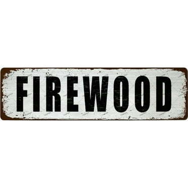 Metal Tin Sign Vintage Metal Signs FIREWOOD Wall Art Home Wall Decor Retro Wall Decor Vintage Tin Sign For Office, Garage, Garden And Coffee Station Decor ,4x16 Inch