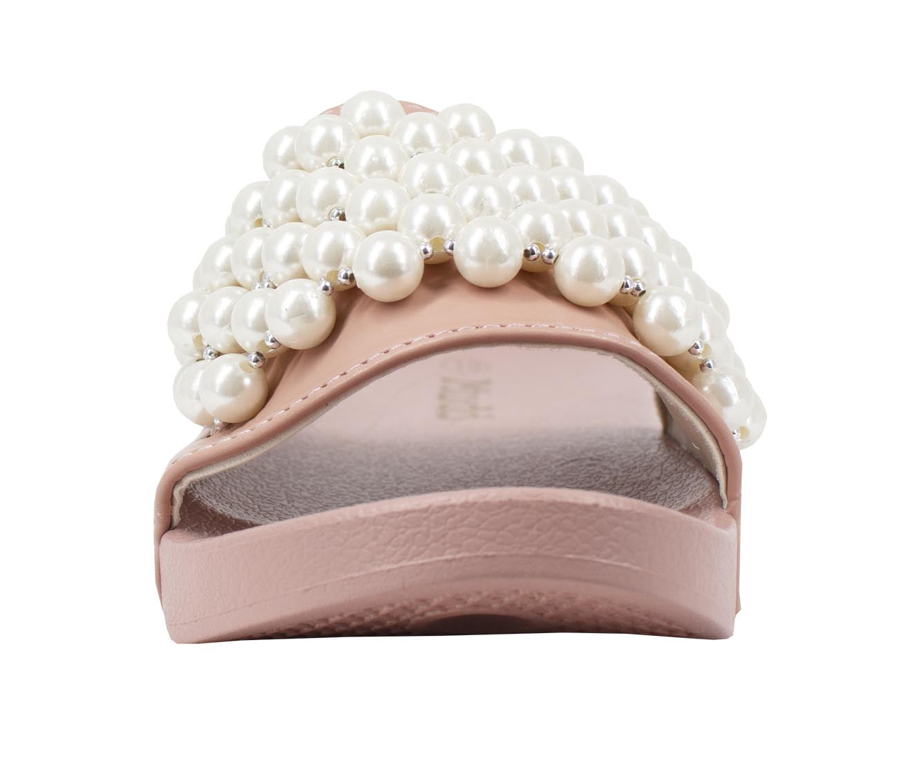Mudd Women's Imitation Pearl Embellished Pool Slide