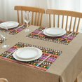 thumbnail image 3 of Rustic Nordic Style Boho Chic Flax Placemats Set of 4, 12x18 Inch Vintage Tribal Artistic Earthy Ethnic Patterns, Washable Style Table Mats for Dining Table, 3 of 6
