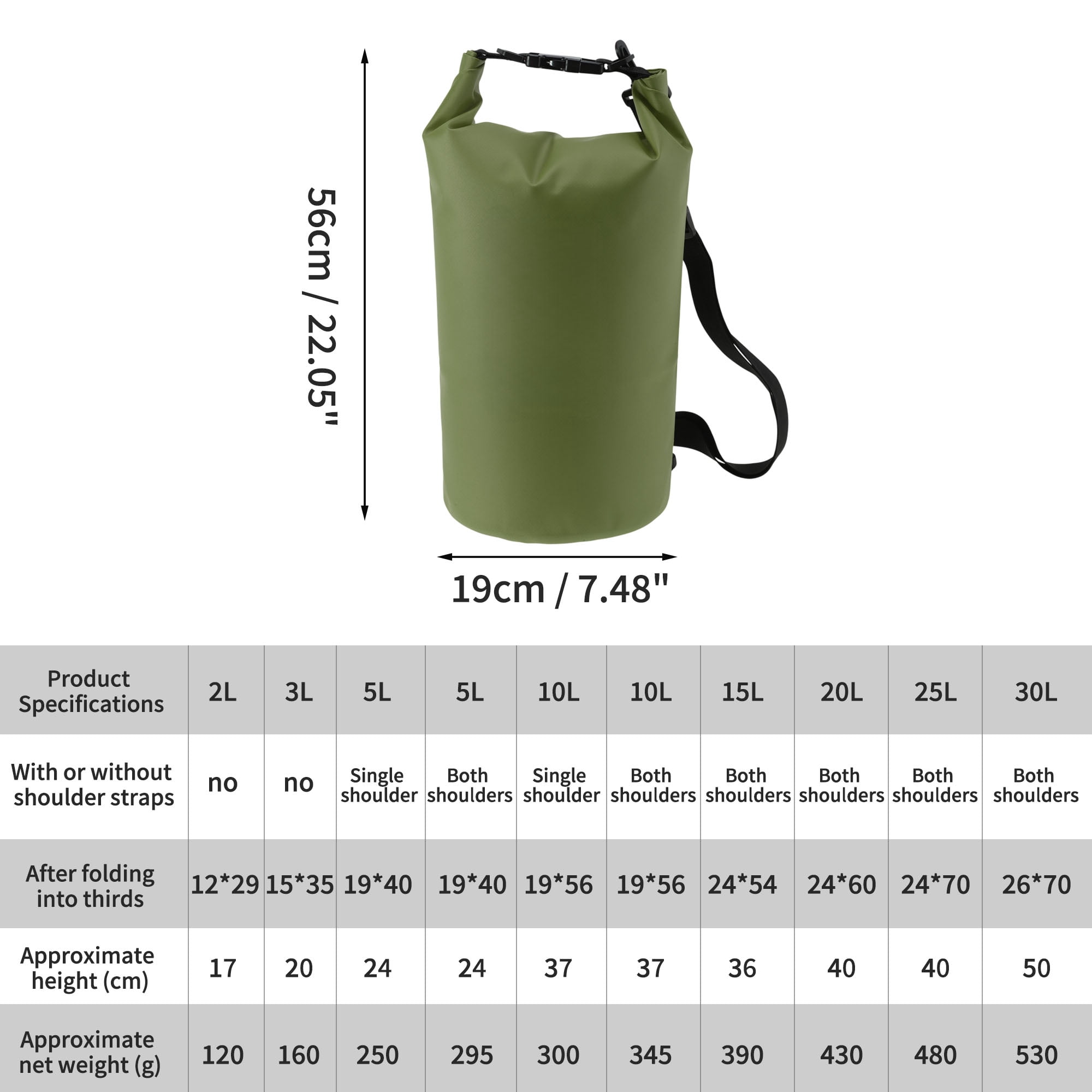 Unique Bargains Durable Waterproof Dry Bag Deep Green