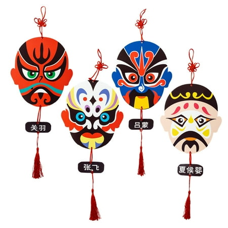 

NICEXMAS 4PCS Facial Masks Hanging Pendant Supplies Beijing Opera Facial Masks Pendant Peking Opera Facial Makeup Ornaments