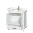 thumbnail image 2 of Wyndham Collection Sheffield 30" Wood Single Bathroom Vanity in Chrome/White, 2 of 4