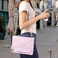 thumbnail image 5 of Case for Samsung Galaxy Tab S9 FE 10.9 Inch/S9 11 Inch 2023 (SM-X710/X716), Folio Stand PU Leather Crossbody Cover with Pencil Holder+Card Slots Wallet Case with Shoulder Strap+Hand Strap, Purple, 5 of 10