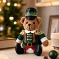 thumbnail image 5 of Nutcracker Style Christmas Teddy Bear,Soldier Costume Design Stuffed Animal Doll for Desktop Mantel,Festive Nutcracker Bear Decor for Home Holiday Gift Display,Green, 5 of 6