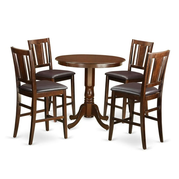 East West Furniture Jackson 5-piece Traditional Wood Dining Set in Mahogany