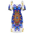 thumbnail image 5 of Blue and Orange Circles Pattern Sleeveless Dress women's summer dresses 2024 luxury woman evening dress, 5 of 6