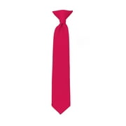 NYfashion101 Boy's Solid Clip on Tie- Fuschia