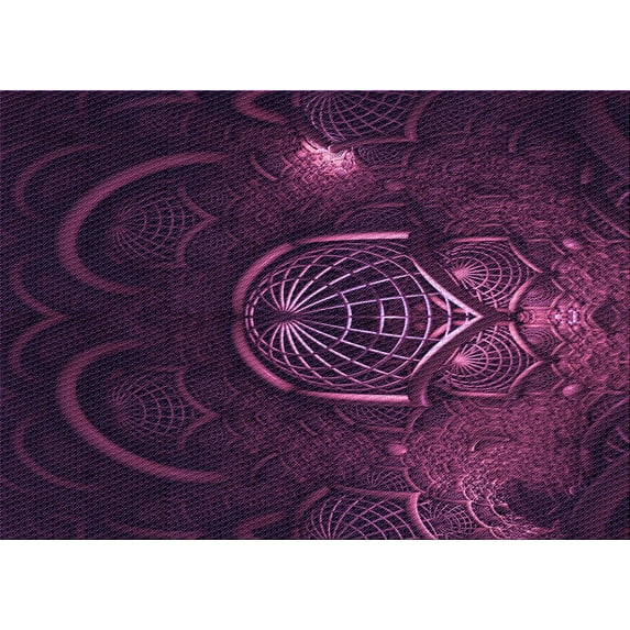 Ahgly Company Machine Washable Indoor Rectangle Transitional Dark Magenta Purple Area Rugs, 2' x 3'