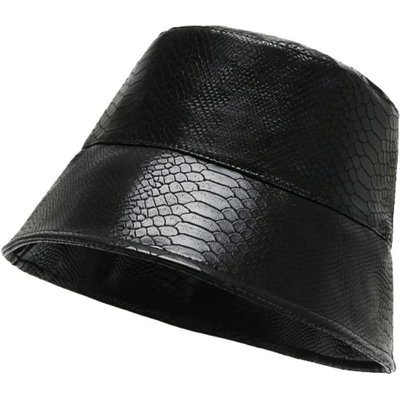 CoCopeaunts Leather Bucket Hat Four Seasons Casual All-Match Men Fisherman Hat Out Sun Protection Camping Basin Hat for Women