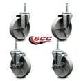 thumbnail image 2 of 5 Inch Semi Steel Wheel Swivel 5/8 Inch Threaded Stem Caster Set 2 Brakes SCC, 2 of 2