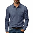 thumbnail image 2 of LONKITO Mens Polo Shirts Cotton Linen Long Sleeve Pullover Shirts with Pockets for Casual Business Work, 2 of 6