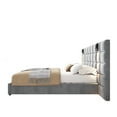 thumbnail image 5 of GDF Studio Luxurious Velvet Queen Bed with USB Port & Reading Lamp, Grey, 5 of 5
