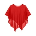thumbnail image 5 of jiaxiM Sheer Shawl Women Chiffon Capelet Batwing Sleeves Elegant Evening Wedding Shawl Wrap Sheer Mesh Asymmetric Hem Formal Cover Up, 5 of 5