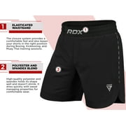 RDX MMA Shorts Kickboxing Fighting Combat Shorts Muay Thai, Men, Black, L