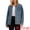 Retro Blue, variant on Women's Button Down Corduroy Collar Long Sleeve Shacket XL Dark Blue