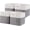 White&Grey-13"x13"x13", variant on 12 x 12 Inch Cube Storage Bins, 6 Pack Large Collapsible Fabric Storage Bin with Ropes, Foldable Storage Cubes for Home, Office,Closet, Clothes, Toys Organizer (White & Grey)