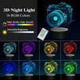 thumbnail image 2 of 3D Illusion Camera Night Light with Remote Control, 16 Colors Changing Table Lamp for Room Decoration, 4 Flash Modes, Creative Birthday Christmas Gift for Boys and Girls, 2 of 18