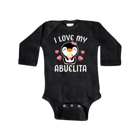 

Inktastic I Love My Abuelita with Cute Penguin and Hearts Gift Baby Girl Long Sleeve Bodysuit