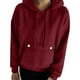 thumbnail image 5 of Camisa gris para mujer,Sudadera con capucha y botones para mujer, cuello en V, manga larga, poliéster, ropa deportiva informal, sopatenor, 5 of 9