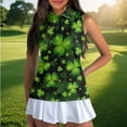 thumbnail image 4 of Uorisanigo St. Patrick's Leaf Womens Golf Shir Fashion Sleeveless Athletic Polo Workout Tops for Women Versatile Quarter Zip Pullover Comfortable Workout Tank Tops Size 2XL, 4 of 7