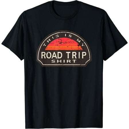 This Is My Road Trip Shirt Retro Travel Vacation Weekend T-Shirt Black 4X-Large