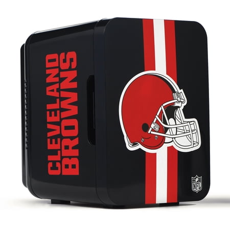 NFL Cleveland Browns Mini Fridge, Black, 4L, 6 Cans
