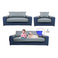 thumbnail image 2 of Cubre sala 3 pzs The Shop doble vista Repelente ideal para mascotas y niños Gris Rey, 2 of 10