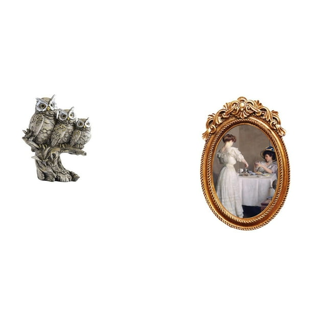 Escultura Moderna De Búho Animal Y Marco De Fotos De Resina Ornamentado, Adorno De Mesa Para Sala De Estar, Oficina, Gabinete Y Dormitorio, Decoración De Exhibición, Regalo