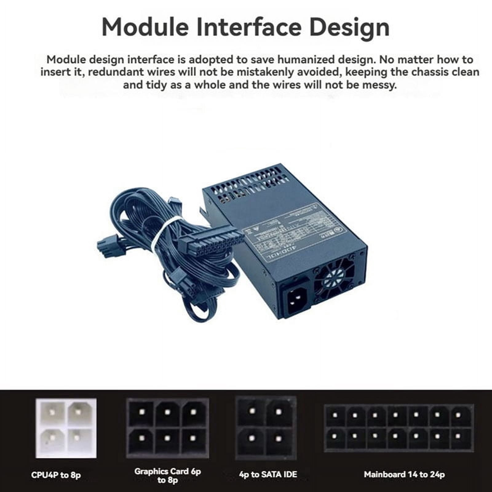 400W PSU ATX Full Modular Power Supply FLEX Module Low Noise for Small 1U (Flex ITX) Computer Chassis