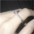 thumbnail image 4 of Anillo De Diamantes De Zafiro Blanco De Plata S925 Simple Minimalista Para Mujer, 4 of 4