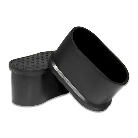 Flyshop 4PCS 30 x 60mm Oval PVC Chair Leg Caps Prevent Scratches Floor Protectors Chair Pads Durable Foot Covers Reduce Noise End Caps, Black