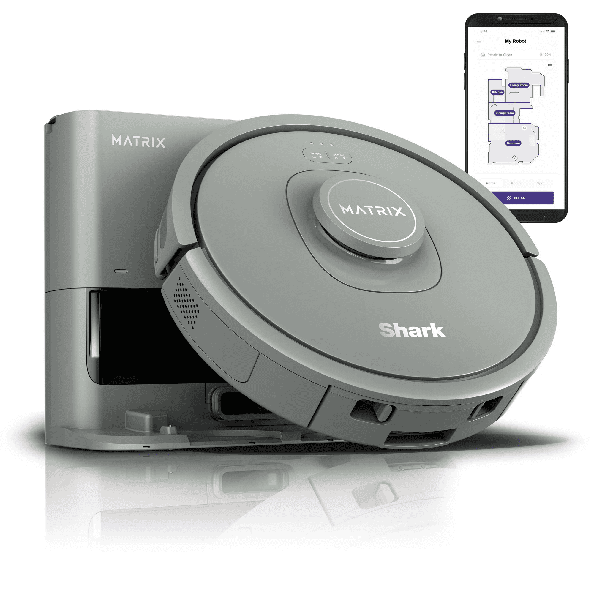 Pre-Owned Shark RV2300S Matrix Self-Empty Robot Vacuum with No Spots Missed on Carpets & Hard Floors