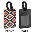 thumbnail image 2 of WIRESTER Rectangle PU Leather Luggage Tags for Travel Suitcase Baggage 4.05 x 2.83 inches - Navy Tribal Pattern, 2 of 7