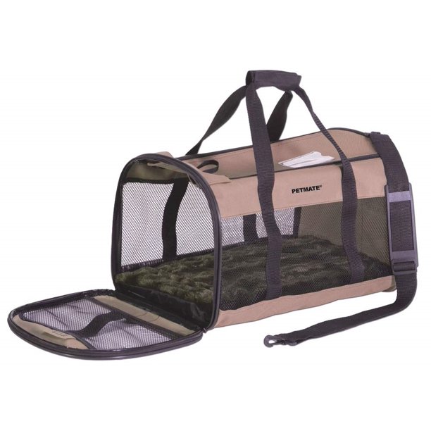 Petmate SoftSided Kennel Cab Pet Carrier 20" x 11.5" x 12" Taupe