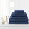 thumbnail image 2 of Basketweave Jacquard and Solid 100% Egyptian Cotton Face, Hand, and Bath Towels - 6-Piece, Royal Blue by Blue Nile Mills, 2 of 4