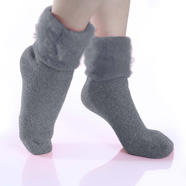 Women's Fashionable Multi Color Solid Color Comfortable Socks Winter Fleece Warm Socks