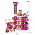 thumbnail image 5 of Supermarket Playset for Kids with Shopping Cart,76 Pices Pink, Pretend Play Grocery Store for Toddler +3 Year, by Valessati, 5 of 12