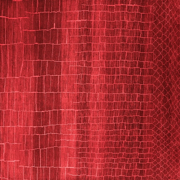 Ahgly Company Indoor Square Solid Red Modern Area Rugs, 3' Square