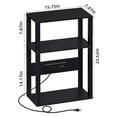 thumbnail image 2 of Joaxswe End Table w/ Charging Station Set of 2, Narrow Side Table for Living Room, Black, 2 of 7