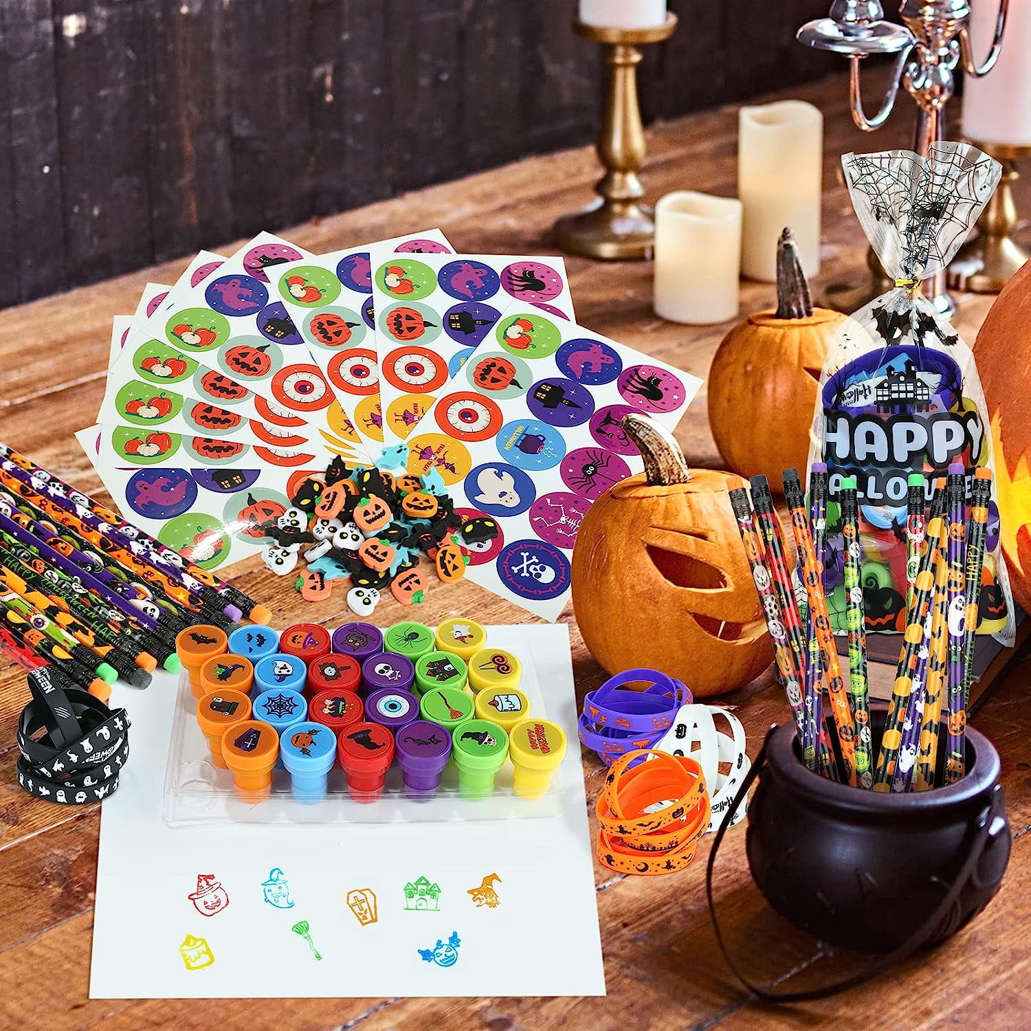 Naler 144 Pcs Halloween Party Favors Set for Kids Halloween Toys Bulk Pinata Filler Carnival Prizes,Trick or Treat,Gift Exchange